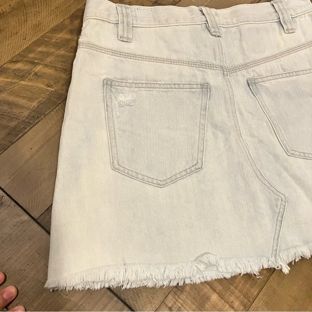 Free People | Sidecar Silver Lake Distressed Denim Skirt - Picture 9 of 12